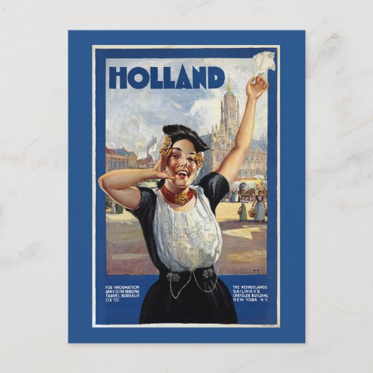 Vintages Dutch Travel Poster Postkarte (Vorderseite)