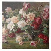 Vintages E. Hariel Rose Stillleben Fliese (Vorderseite)