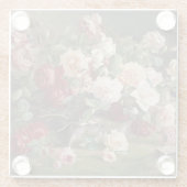 Vintages E. Hariel Rose Stillleben Glasuntersetzer (Rückseite)