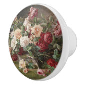 Vintages E. Hariel Rose Stillleben Keramikknauf (Rechts)