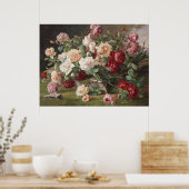 Vintages E. Hariel Rose Stillleben Poster (Küche)
