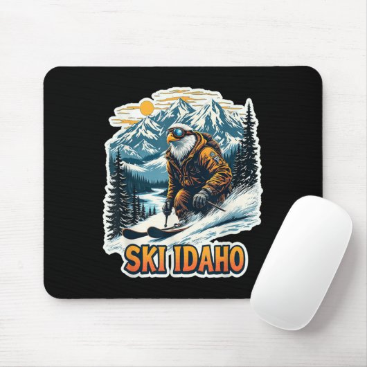 Vintages Eagle Design, Ski Idaho Mousepad (Mit Mouse)