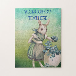 Vintages EASTER Kaninchen Rustikal Puzzle