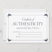 Vintages Echtheitszeugnis der Marine