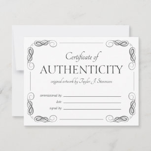 Vintages Echtheitszeugnis für verzierte Rahmen