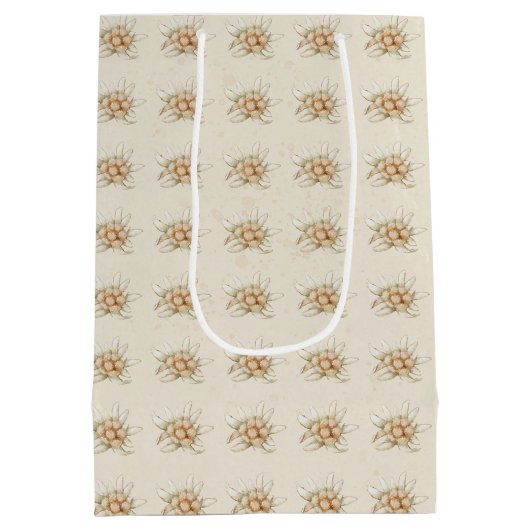 Vintages Edelweiß Mittlere Geschenktüte (Rückseite)