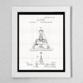 Vintages Edison Electric Lights Patent Poster