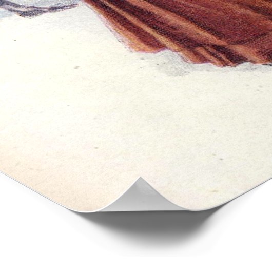 Vintages Edwardian Winter Fashion Poster (Ecke)