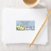 Vintages Efeu-blaues Hochzeitslabel Adressaufkleber (Insitu)