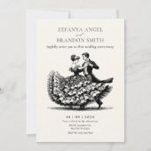 Vintages Ehepaar Tanzhochzeit Einladung (Vorderseite)