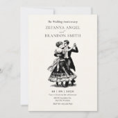 Vintages Ehepaar tanzt Hochzeit Jubiläum Einladung (Vorderseite)