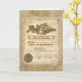 Vintages Ehezertifikat zum Jahrestag Karte (Gelbe Blume)