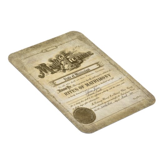 Vintages Ehezeugnis Magnet (Rechte Seite)