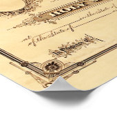 Vintages Ehezeugnis Poster (Ecke)
