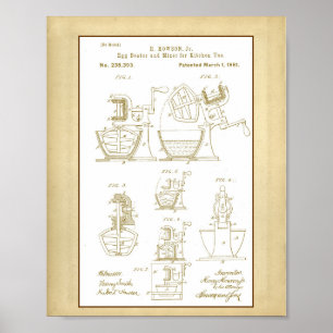 Vintages Ei Beater Mixer Patent Poster