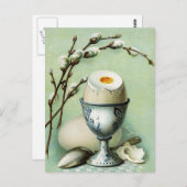 Vintages Ei im Cup Postkarte (Vorne/Hinten)