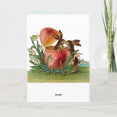 Vintages Ei & Osterkaninchen Küssen Feiertagskarte (Rückseite)