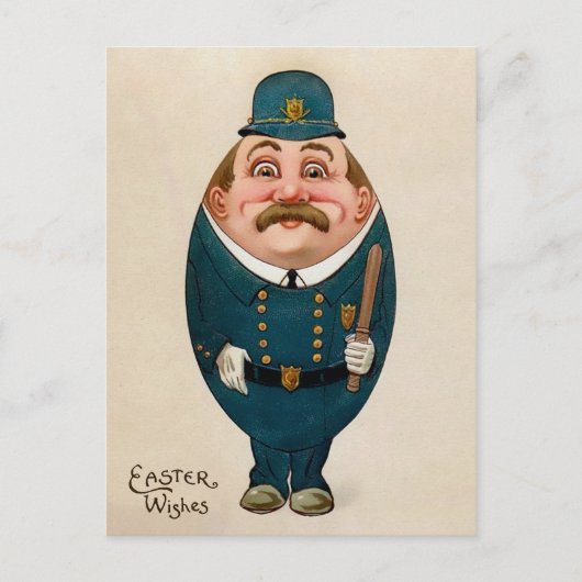 Vintages Ei Polizist Ostern Postkarte (Vorderseite)