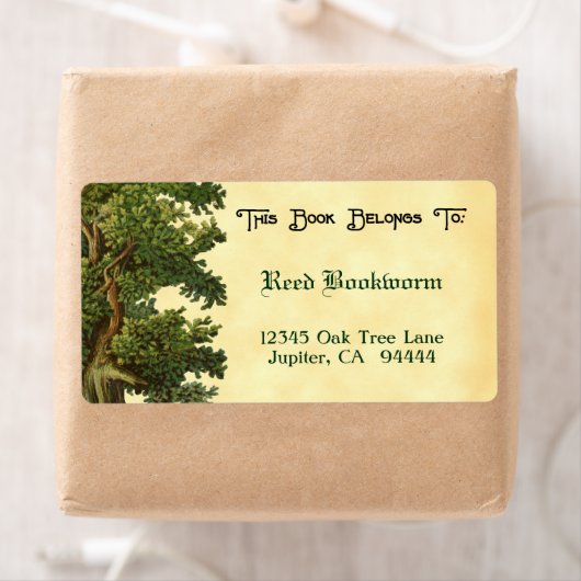 Vintages Eichenbaum-bearbeitbares Buchzeichen (Insitu)