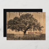 Vintages Eichenbaum-Brautpartytee-Party Einladung (Vorne/Hinten)