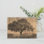 Vintages Eichenbaum-Brautpartytee-Party Einladung (Stehend Vorderseite)