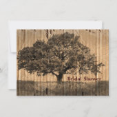 Vintages Eichenbaum-Brautpartytee-Party Einladung (Vorderseite)