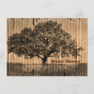 Vintages Eichenbaum-Brautpartytee-Party Einladung