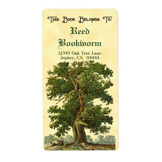 Vintages Eichenbaum-Buchzeichen (Vorne)