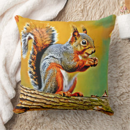 Vintages Eichhörnchen Kissen