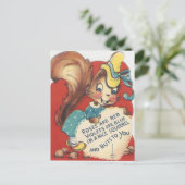 Vintages Eichhörnchen Valentine Feiertagspostkarte (Stehend Vorderseite)