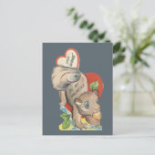 Vintages Eichhörnchen Valentine Feiertagspostkarte (Stehend Vorderseite)