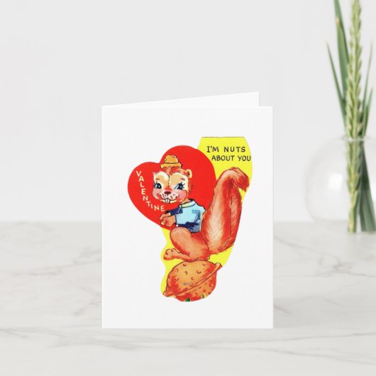 Vintages Eichhörnchen Valentine Karte (Vorderseite)