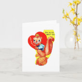 Vintages Eichhörnchen Valentine Karte (Gelbe Blume)