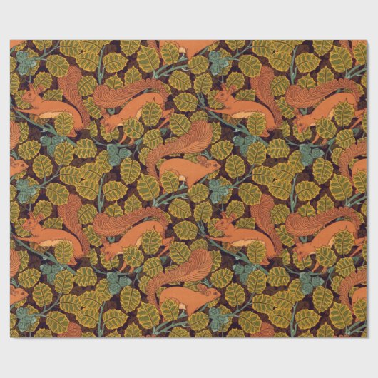 Vintages Eichhörnchenpapier Geschenkpapier (Flach)