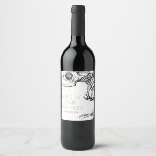 Vintages Eidechsenskelett Weinetikett