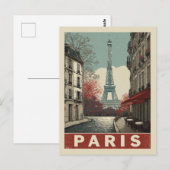 Vintages Eiffelturm Café Paris Postkarte (Vorne/Hinten)