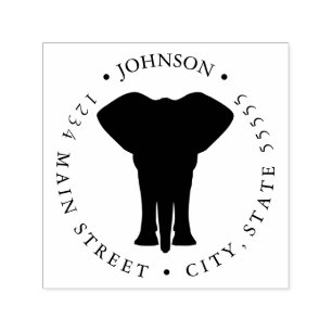 Vintages einfaches Elefantenrückgabezeichen Permastempel