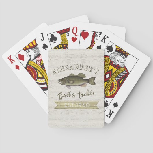 Vintages Einfischer-Köder-Zeichen Spielkarten (Rückseite)