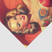 Vintages, eingefärbtes Mädchen Seidenpapier (Ausschnitt)