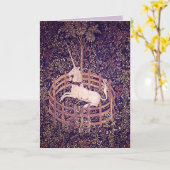 Vintages Einhorn in Gefangenenband Karte (Gelbe Blume)