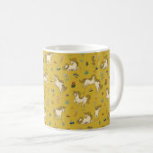 Vintages Einhorn in waldreichen Blume Kaffeetasse (VorderseiteRechts)