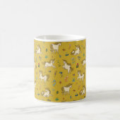 Vintages Einhorn in waldreichen Blume Kaffeetasse (Mittel)