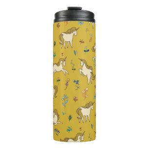 Vintages Einhorn in waldreichen Blume Thermosbecher