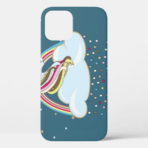 Vintages Einhorn: Regenbogenwolken-Illustration Case-Mate iPhone Hülle