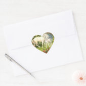 Vintages Einhorn und Fohlen Herz-Aufkleber (Umschlag)