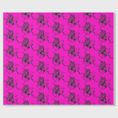 Vintages Einhornrosa Wrapping Paper Geschenkpapier (Flach)