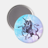 Vintages Einhornwolkenmagnet Magnet (Vorderseite/Rückseite)