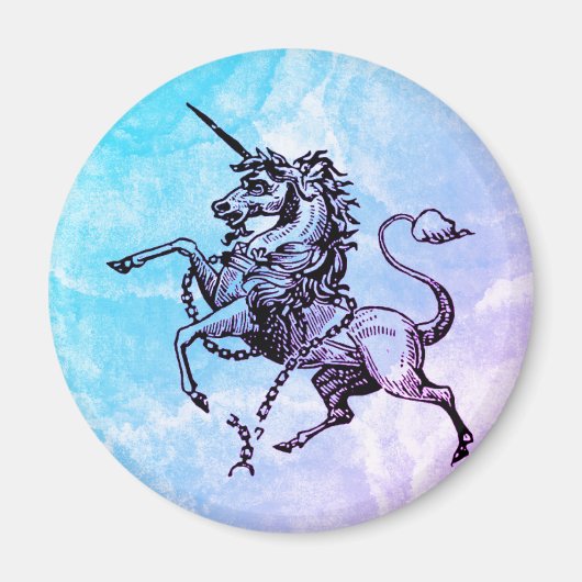 Vintages Einhornwolkenmagnet Magnet (Vorne)