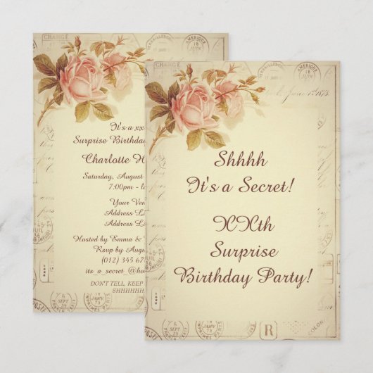 Vintages Einladung (Vorne/Hinten)