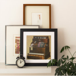 Vintages Einzelhandelsgeschäft, antikes Kassenregi Poster